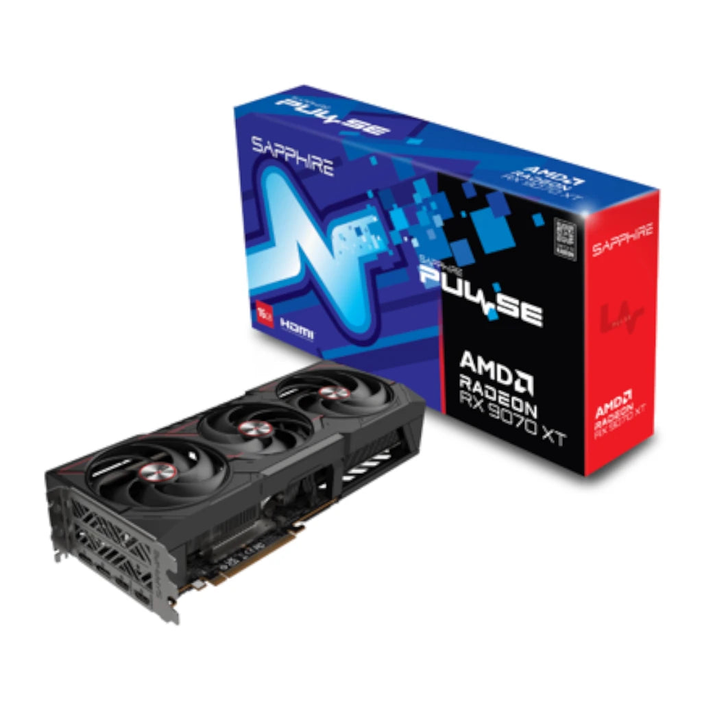 Tarjeta de Video Sapphire Pulse Radeon RX 9070 XT Gaming 16GB Triple Fan GDDR6 256-bit PCIe 5.0 HDMI DP