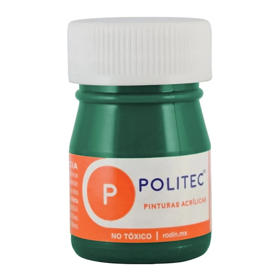 Pintura Acrilica Politec Verde Obscuro 20 ml No 306 caja c/12 piezas