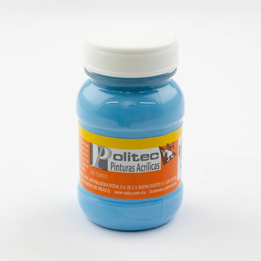 Pintura Acrilica Politec Azul Pastel 100ml No 316 Caja c/6 piezas