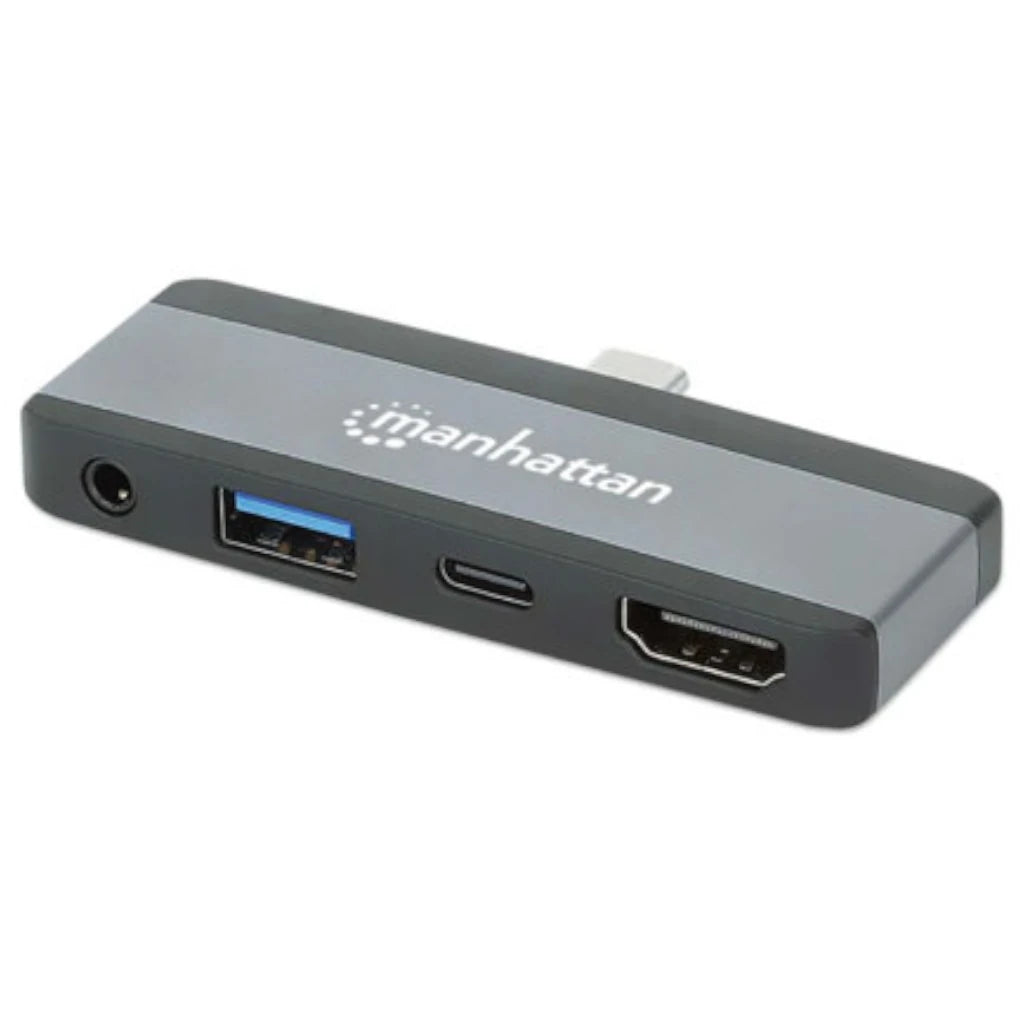 Docking USB-C Manhattan 4 ptos HDMI/USB-A/3.5mm/USB-C PD Sin cable