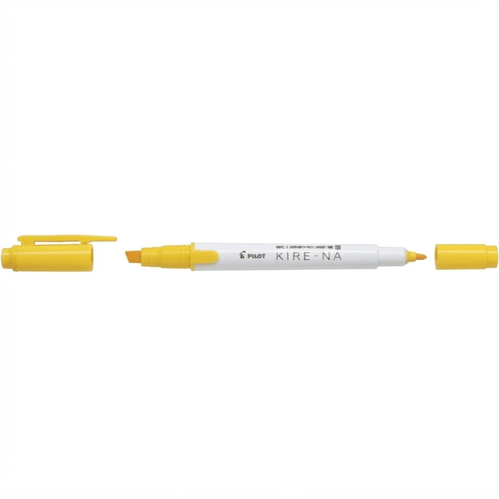Resaltador Pilot KIRE-NA doble punta Cincel/Fino color Amarillo C/10