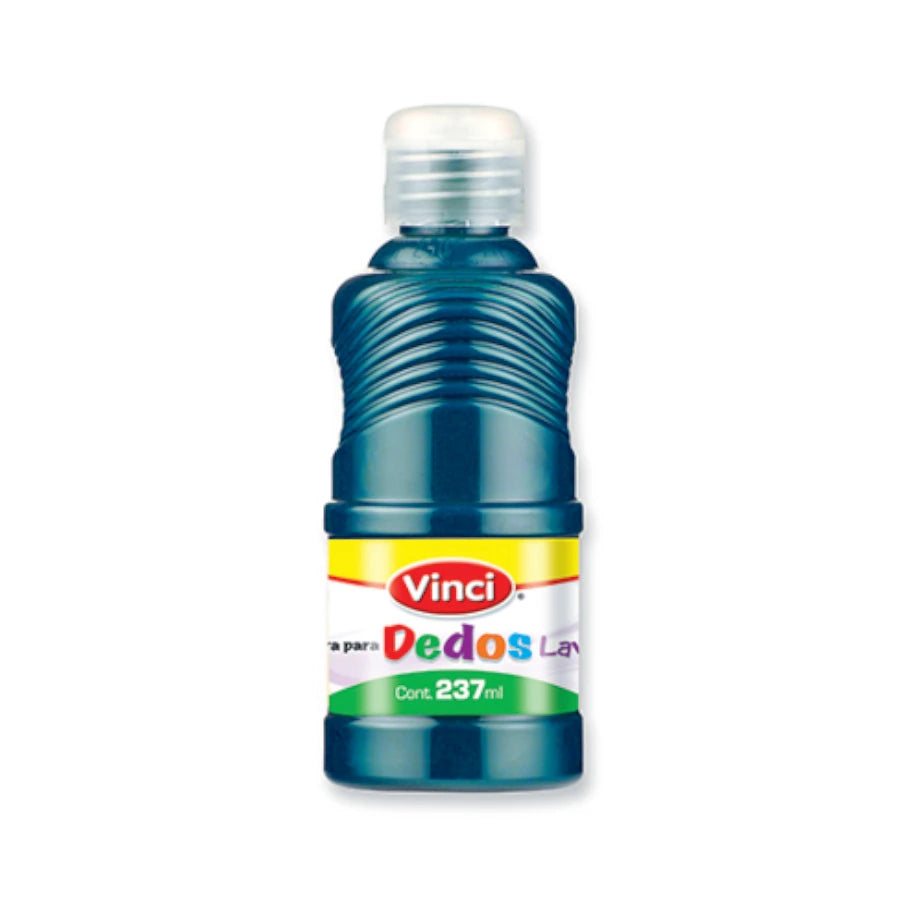 Pintura para dedos lavable vinci 237 ml azul turquesa