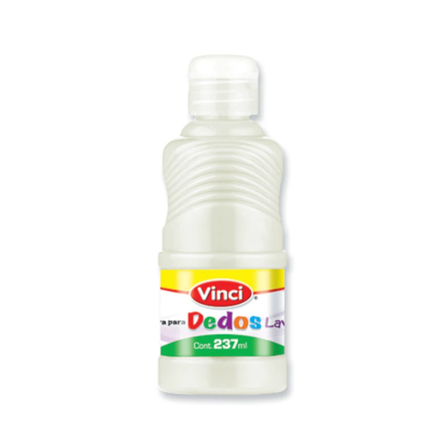 Pintura para dedos lavable vinci 237 ml blanco