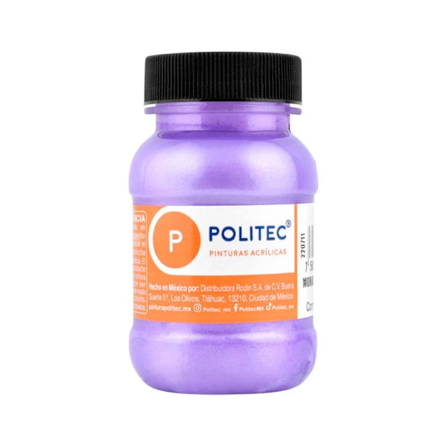 Pintura Acrilica Politec Morado Metalico 100 ml No 534 Caja c/6 piezas