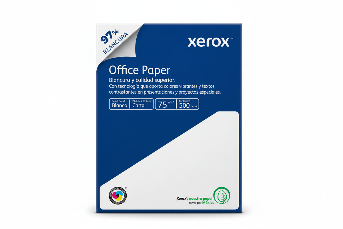 Papel Office Xerox 75g Carta Azul | Blancura 97% | Caja 5000 Hojas