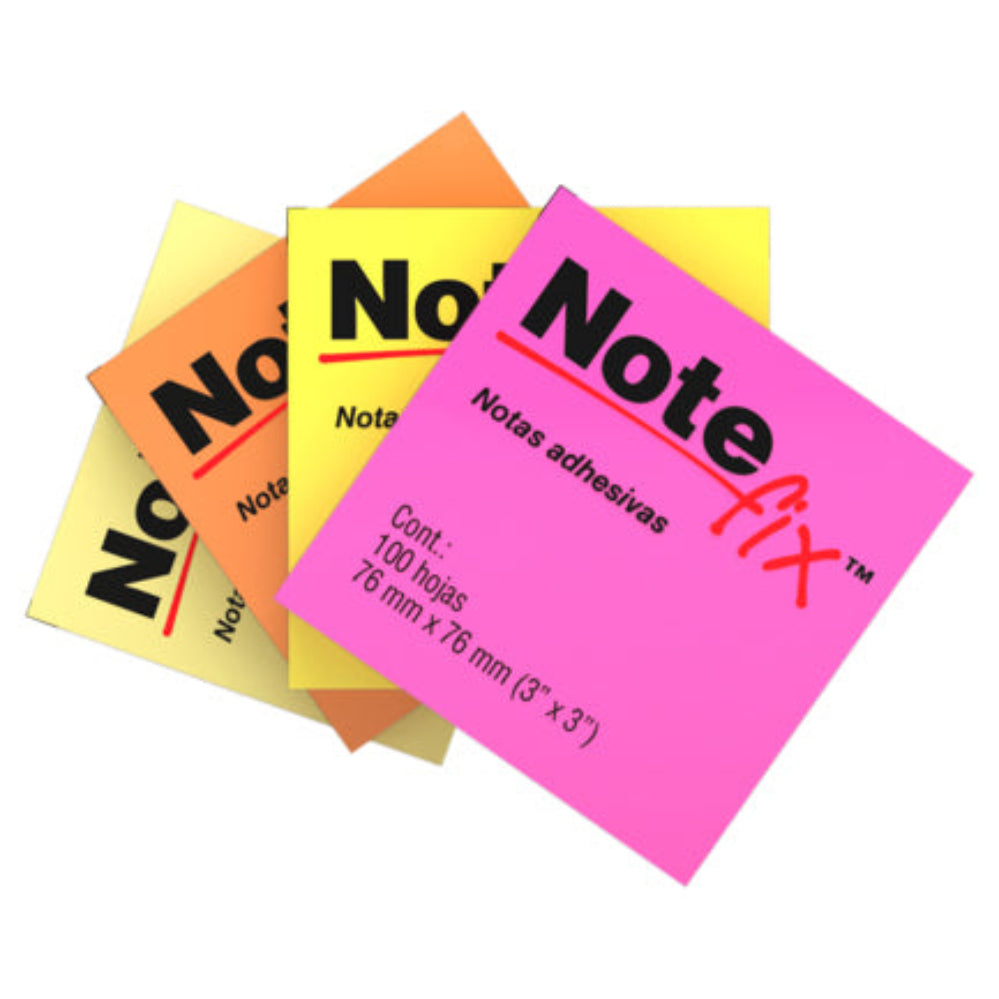 Notas Adhesivas 3M Notefix 3x3 Colores Neon Paq/100 Hjs