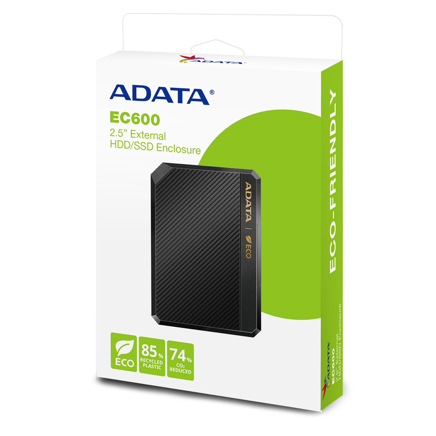 Enclosure SSD Adata EC600 Negro USB 3.2 SATA 2.5" Compatible con 2.5" SATA HDD EC600-BCBK