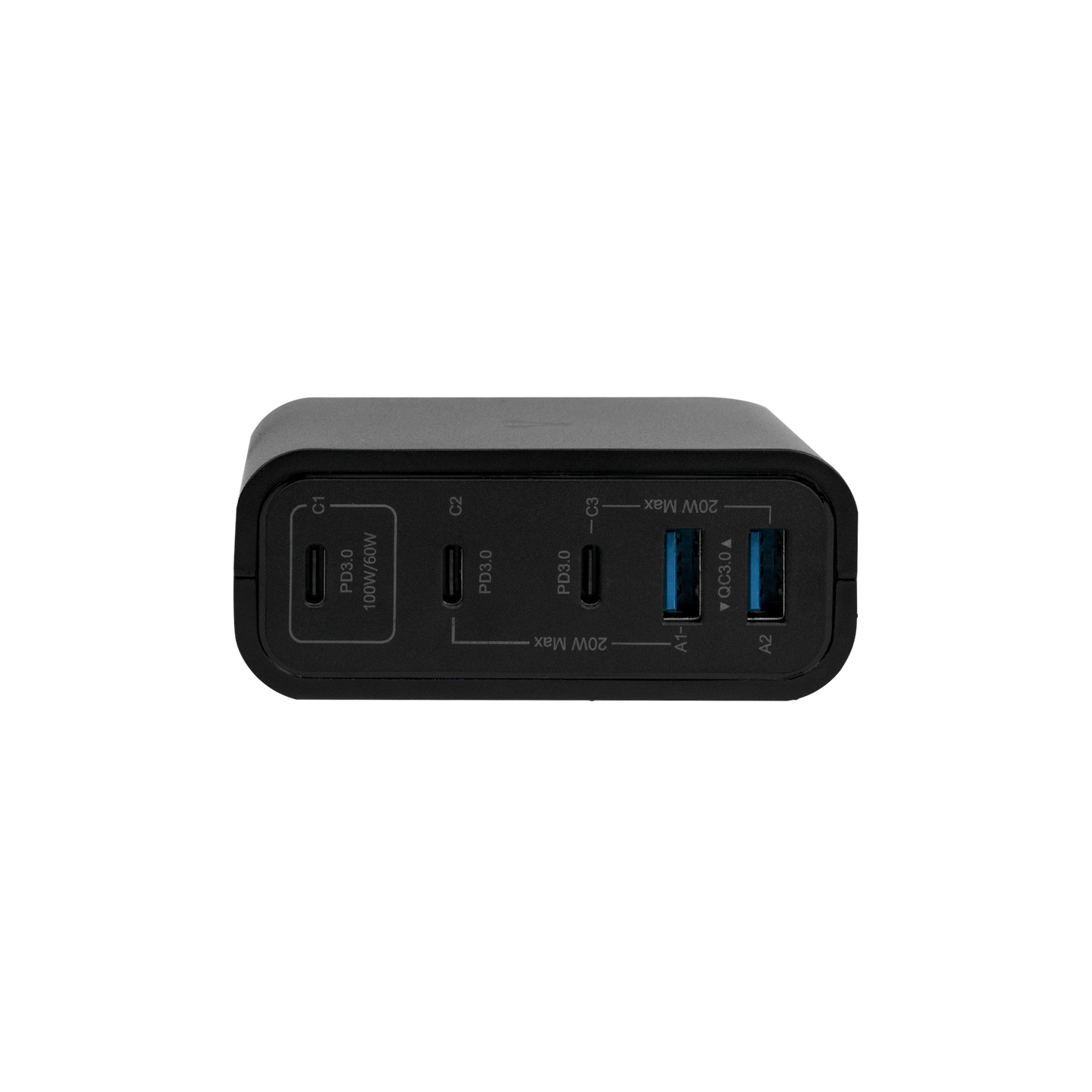 CARGADOR DE PARED VORAGO AU-600 TIPO C 100W PD 5 PUERTOS QUICK CHARGE 3.0 NEGRO