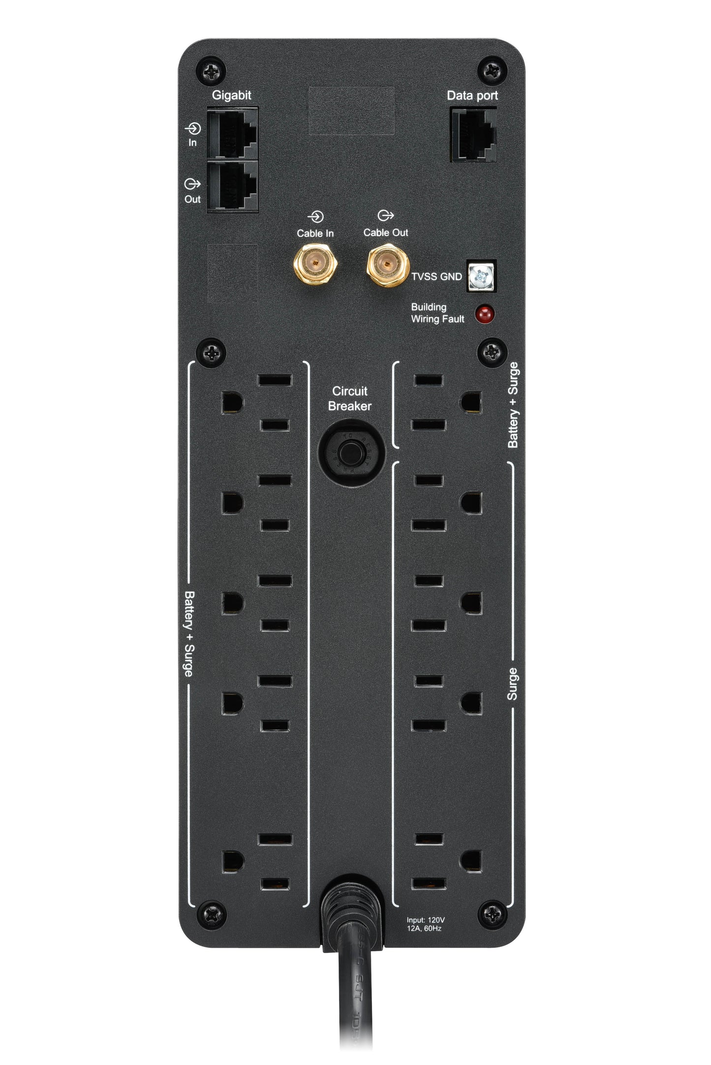 Back UPS APC PRO BR 1500VA 10 Outlets 2 USB Charging Ports AVR LCD interface LAM