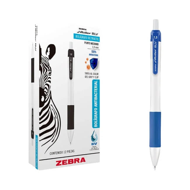 Boligrafo antimicrobial retractil j-roller rlv azul