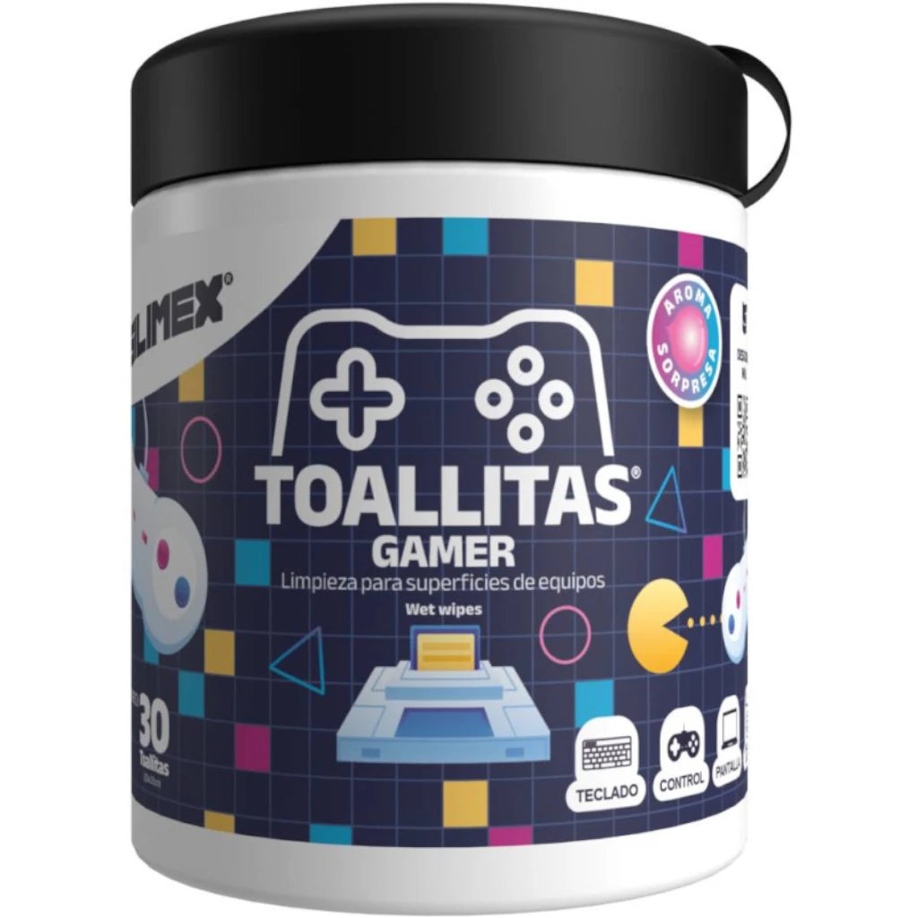 Toallas Humedas Con Aroma A Chicle Para Equipos Gamer Silimex C/30 Pzas