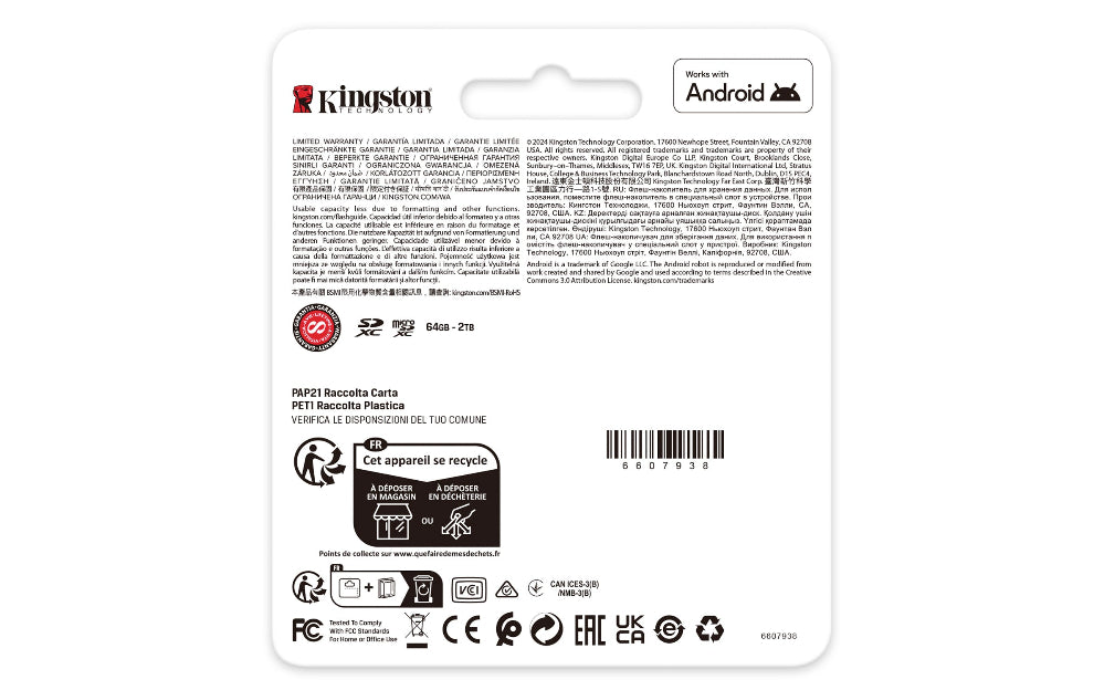 Memoria Micro SD Kingston Flash Canvas GO PLUS 256GB UHS-I CLASE 10 C/Adaptador
