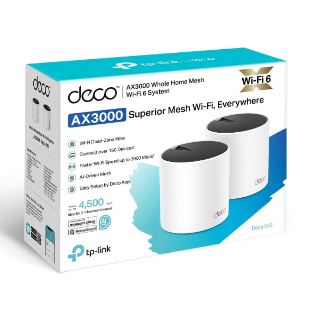 Punto de Acceso TP-Link MU-MIMO Mesh Wi-Fi 6 Double Band 574 Mbps at 2 4 GHz 2402 Mbps at 5 GHz 2 pack