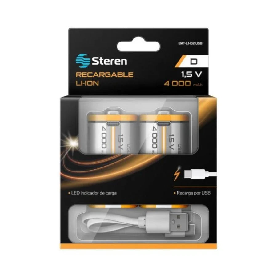 Bateria Recargable Steren Tipo Li-Ion Tipo D 6000mah