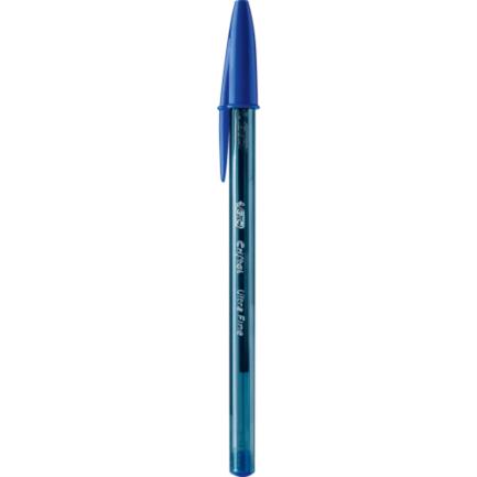 Bolígrafo BIC Cristal Precisión y Suavidad Punto Ultra Fino 0.7mm Color Azul C/12+1 Pzas