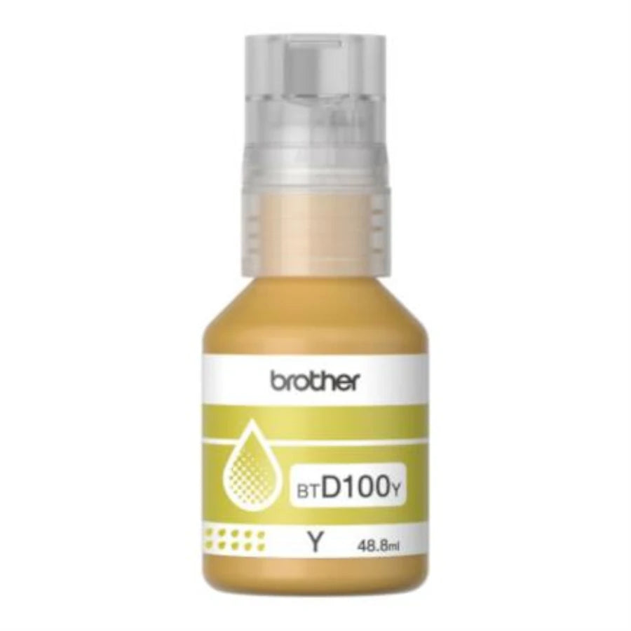 Botella de tinta Brother de color amarillo de ultra alto rendimiento BTD100Y