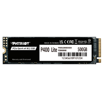 Unidad SSD Patriot M.2 500GB P400 LITE PCIE 4 NVME 2280 2700MB/s Escritura 3500MB/s Lectura