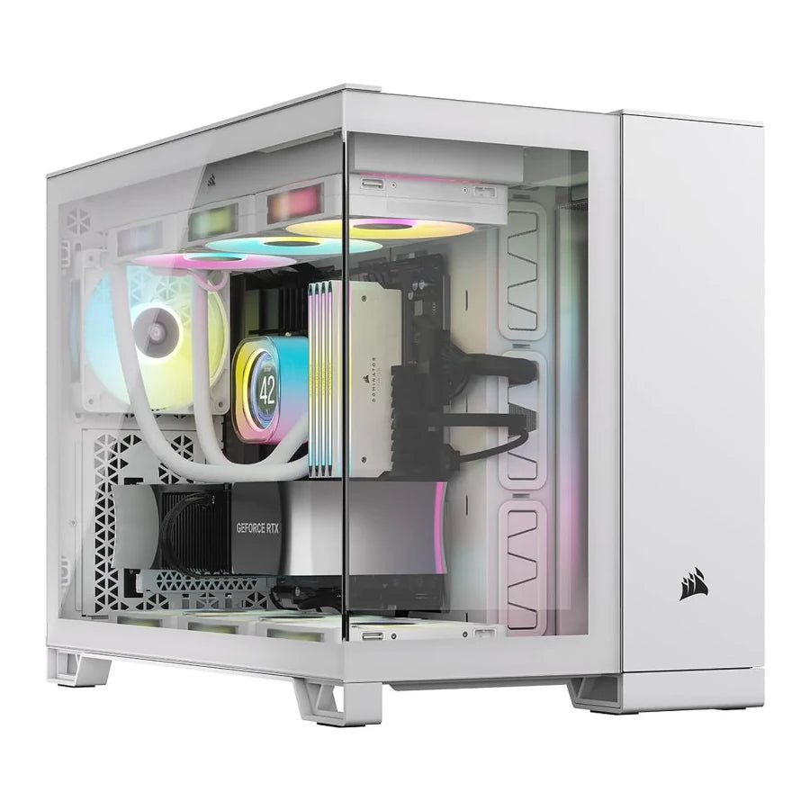 Gabinete Corsair (CC-9011268-WW) Icue Link 2500X RGB Blanco Cristal Templado Torre Mediana Sin Fuente