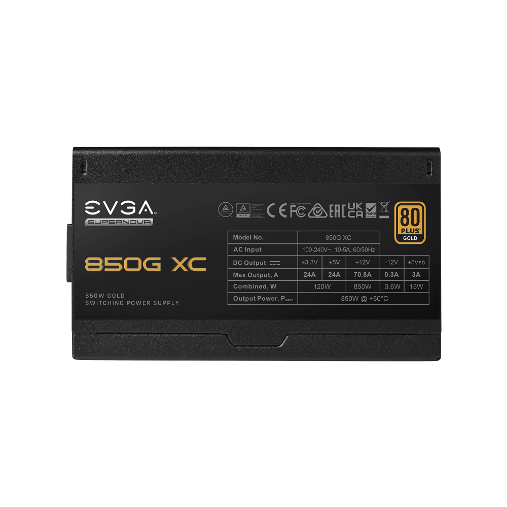 Fuente de Poder EVGA SuperNova 850W XC 80 Plus Gold ATX 12V Full Modular 24 pin Fan 135mm Negro