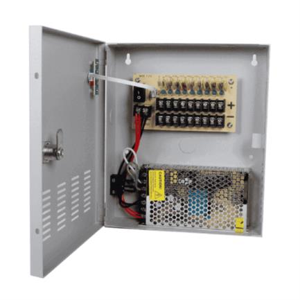 Fuente de Poder Saxxon 12Vcc 10 Amperes P/9 Cámaras 1.1 Amper
