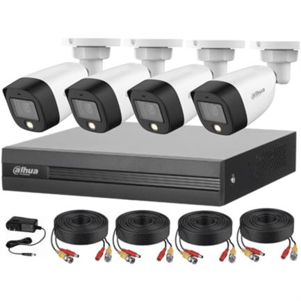 Kit de 4 Canales Dahua Full Color 2MP con Audio DVR Cooper-I WizSense-IA/4 Cámaras 2MP con Microfono Integrado/4Ch+1 IP