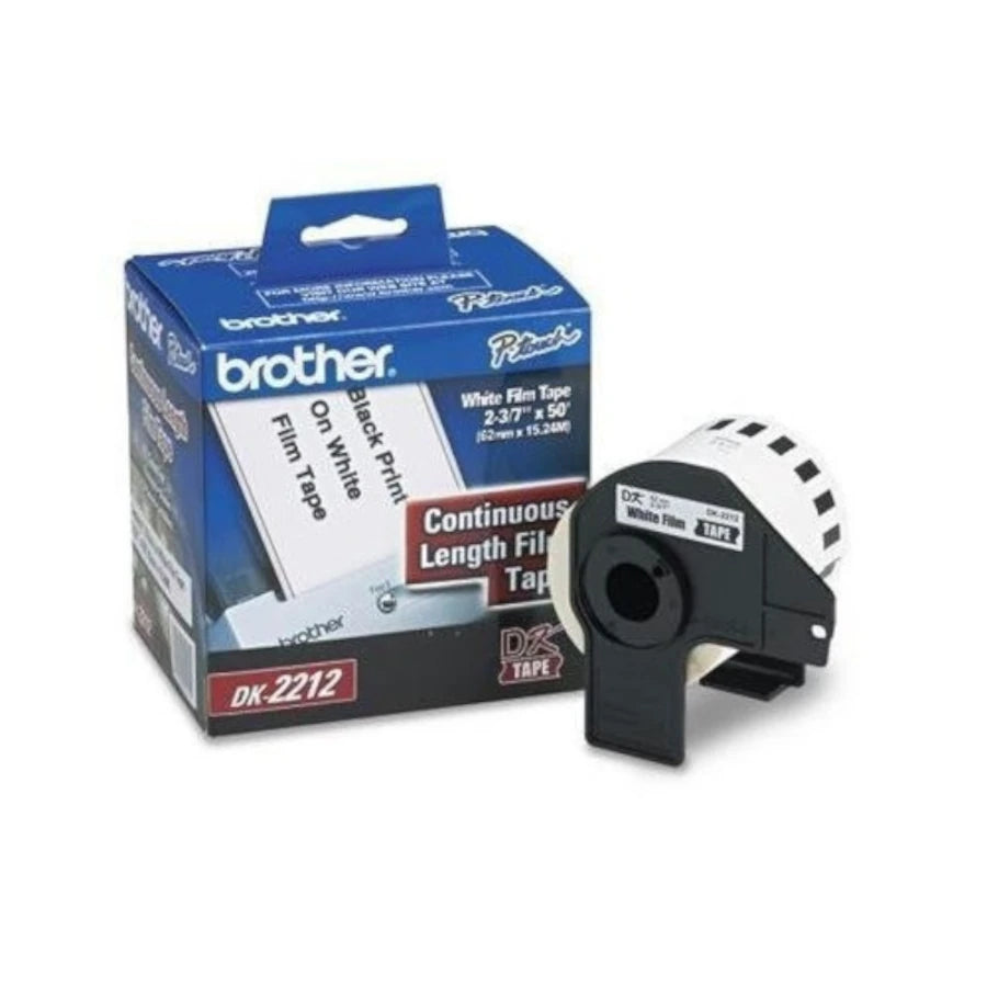 Cinta Brother Plastica Blanca Continua Rollo 23/7pulx50pie