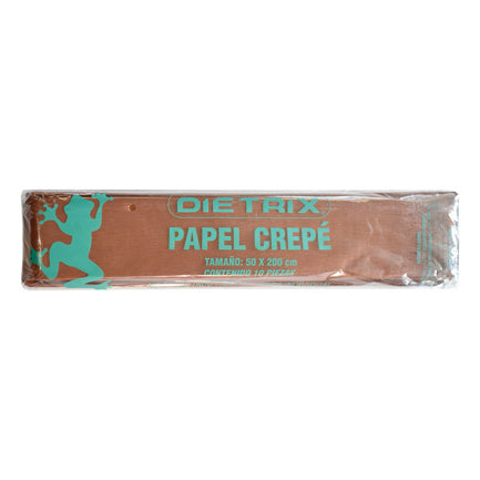 Papel Crepe Dietrix 50x200cms Cafe Paquete con 10 Hojas