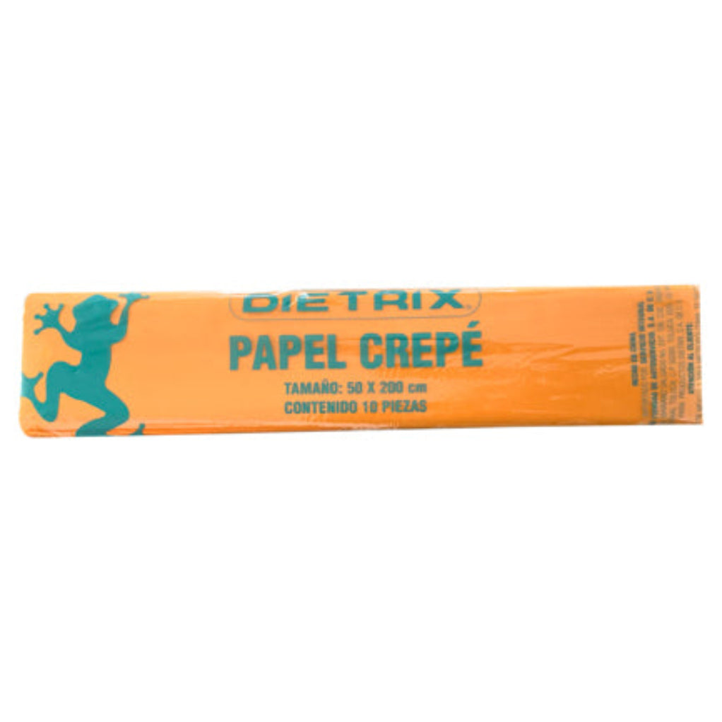 Papel Crepe Dietrix 50x200cms Naranja Paquete con 10 Hojas