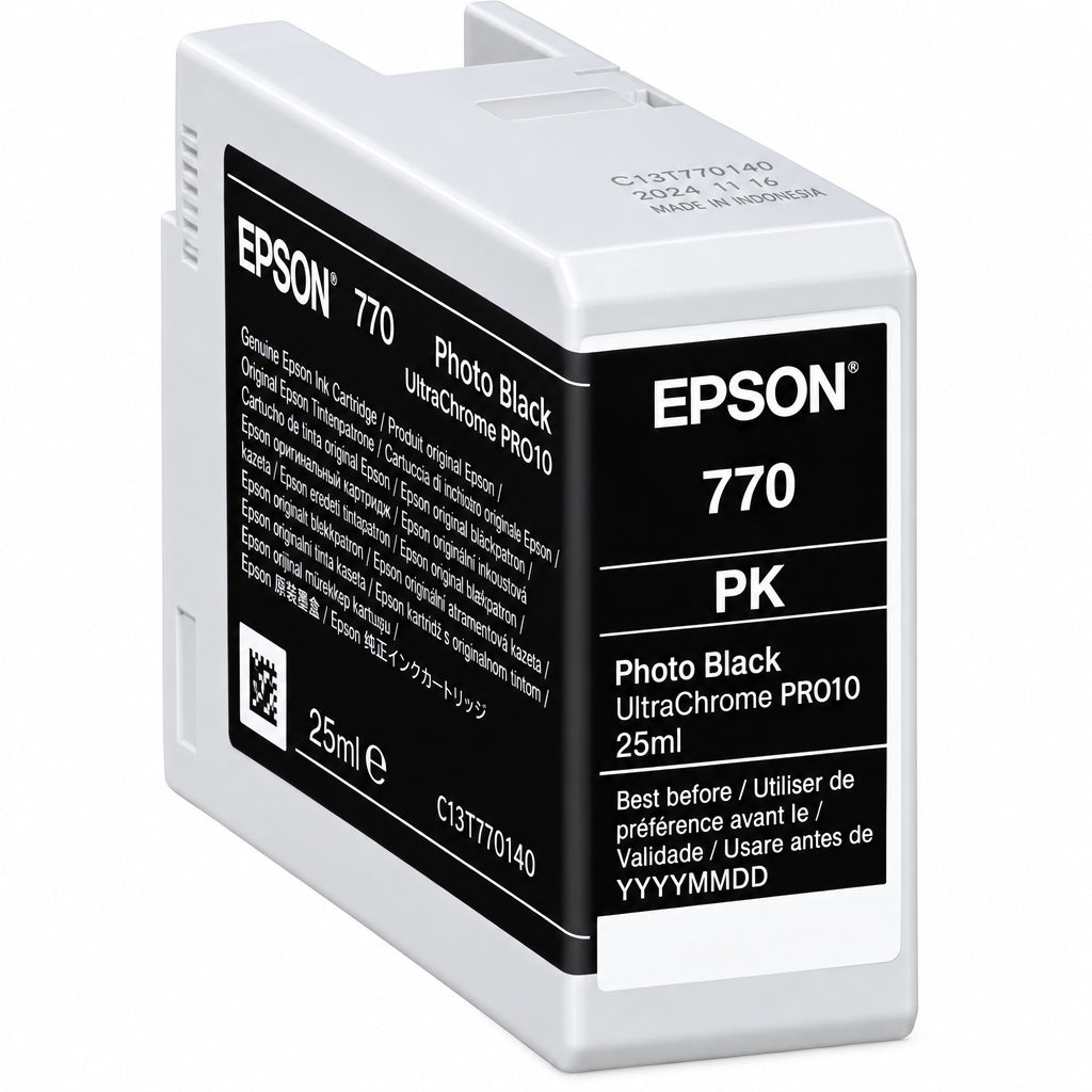 Tinta Epson UltraChrome PRO10 T770 25ml Color Negro Fotográfico
