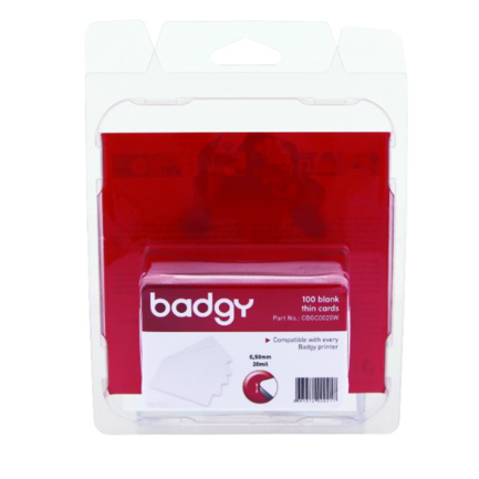 Paquete de tarjetas Evolis de PVC Blanco para Badgy 100/200 .020