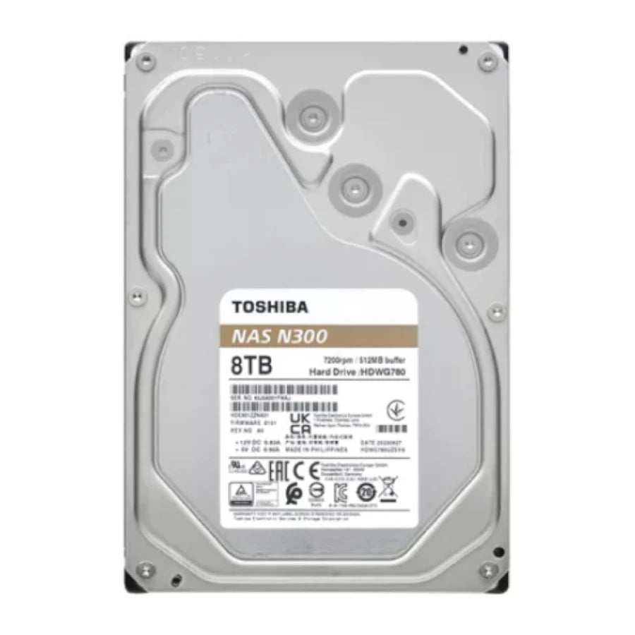 Disco Duro Interno Toshiba N300 de Rendimiento 8TB 7200RPM y 256MB Cache.