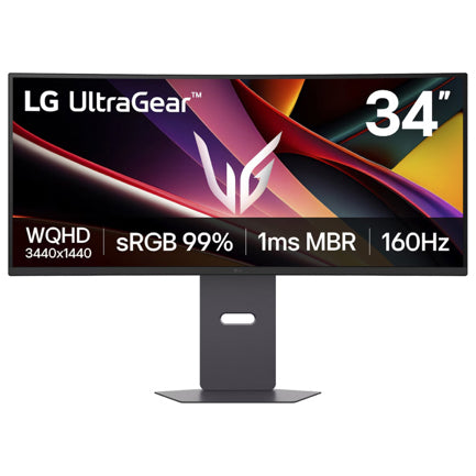Monitor LG 34 pulgadas UltraGear Curvo WQHD Resolución 3440x1440 Panel VA 160Hz 1 ms MBR
