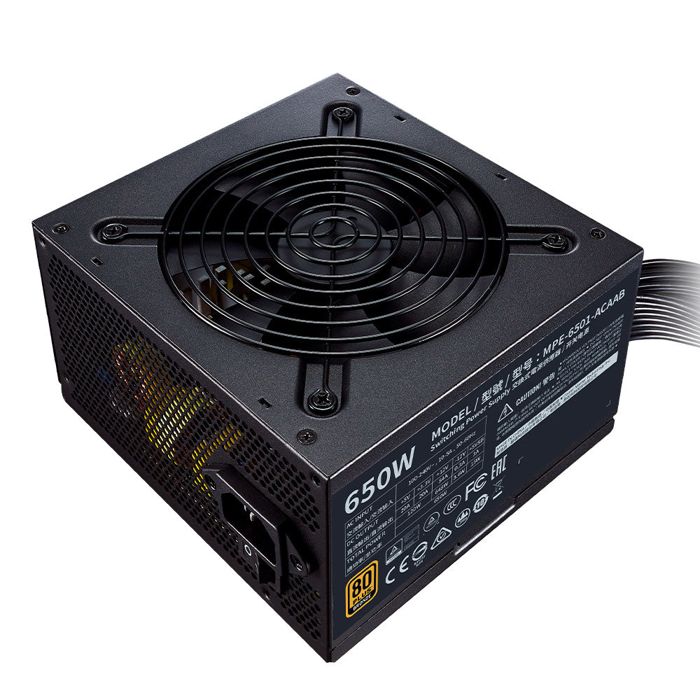 Fuente de Poder Cooler Master MWE 650 Bronze V2 650W ATX 12V 80 Plus Bronze 20+4 pin Fan 120mm Negro