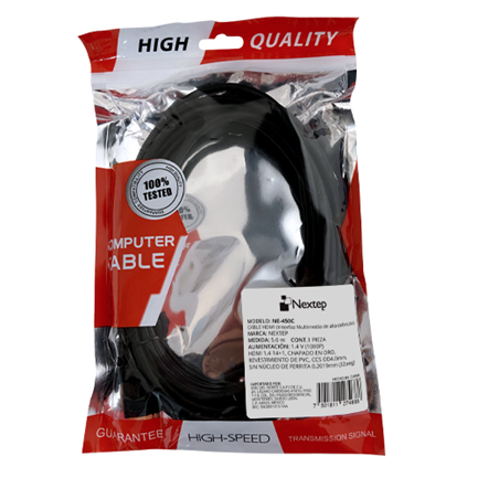 Cable HDMI 1.4 Nextep, Alta Velocidad Reforzado 5.0 metros
