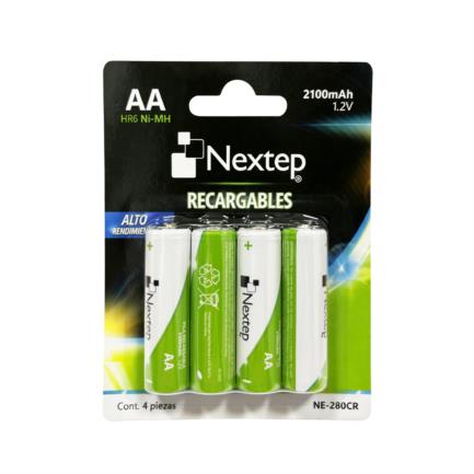 Pilas Nextep AA Recargables HR6 NiMH 1.2V C/4 Piezas