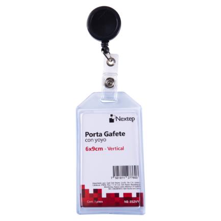 Porta Gafete Vertical Nextep 6x9cm con Yoyo C/12