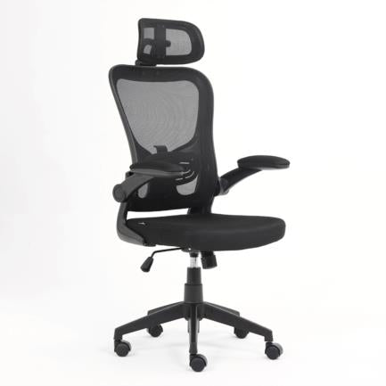 Silla Ejecutiva Nextep de Altura y Descansabrazos Ajustable con Cabecera Reclinable de Tela/Malla y Base Giratoria