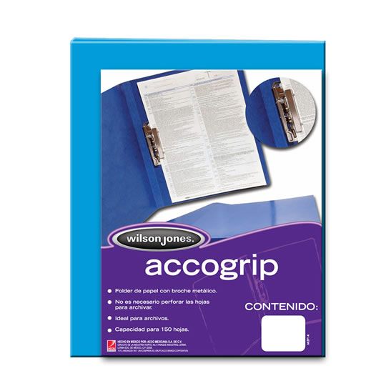 Carpeta Acco Grip T3 Sh-967 Carta Azul Claro C/4