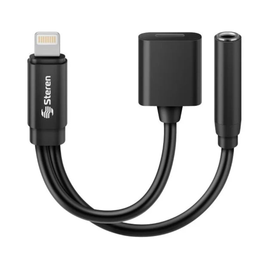 Cable Adaptador Steren Lightning A 35mm Y Carga