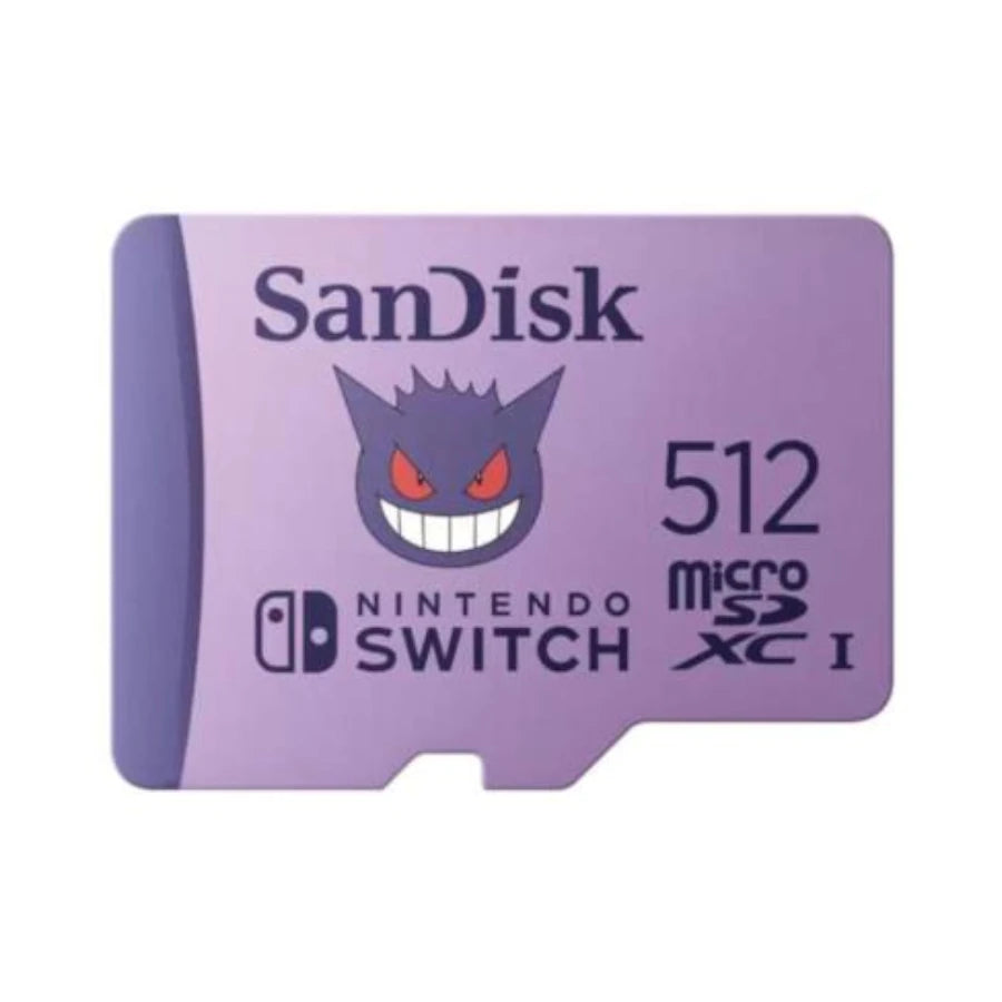 Memoria SanDisk Pokemon Gengar MicroSDXC UHS-I U3 de 512GB para Nintendo Switch Color Morado