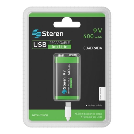 Bateria Recargable Steren LI-Ion 9V DE 400mAH