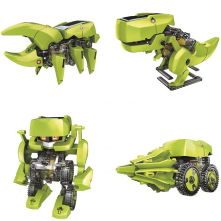 Robot Solar Steren K455 4 En 1 Arma T Rex Robot Insecto o Excavadora Panel Solar 3V 75MA Motor 10000rpm