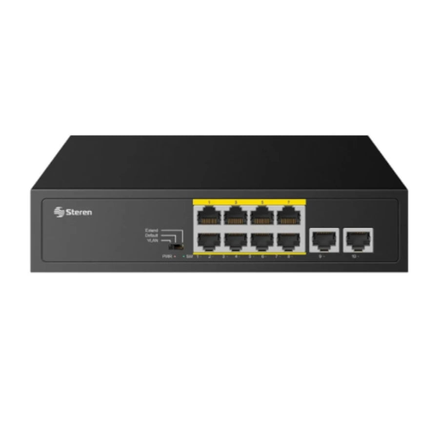 Switch Ethernet Steren De 8 Puertos Poe + 2 Upl