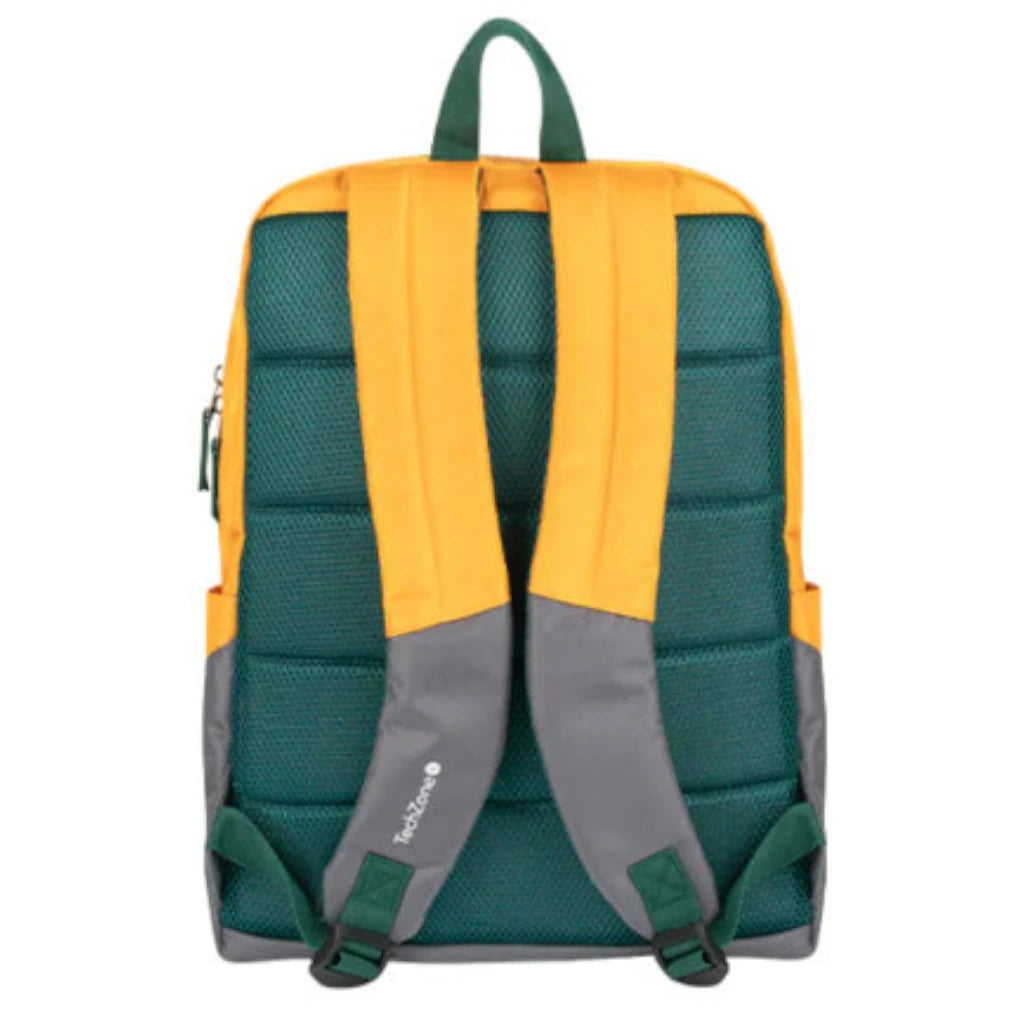 Rainbow Mochila Amarilla y funcional con diseño vibrante compartimientos acolchados para laptop y tablet