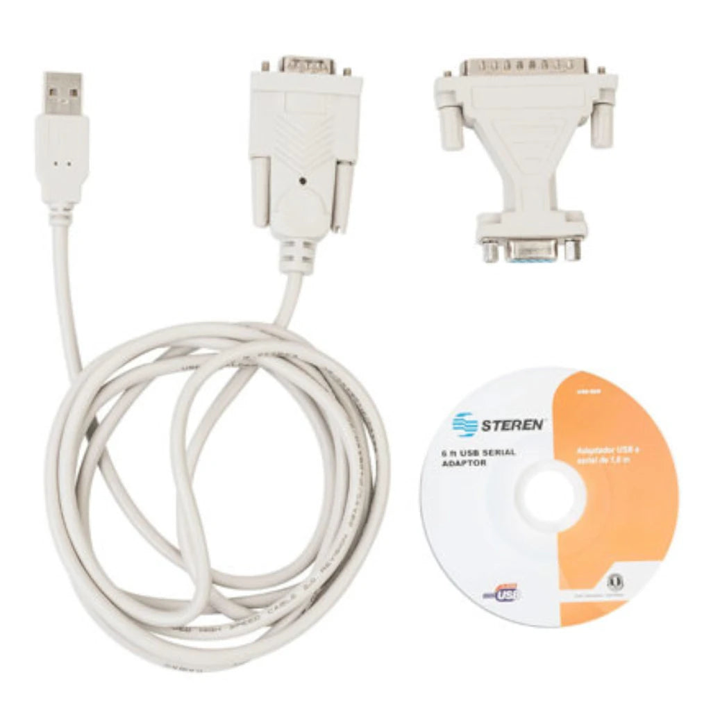 Adaptador Steren Usb A Serial Db9 De 1.8m C/Software