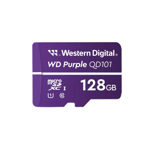 Memoria Micro SD Western Digital Purple WDD128G1P0C 128 GB Micro SC QD101 1UHS Clase 10 para videovigilancia.