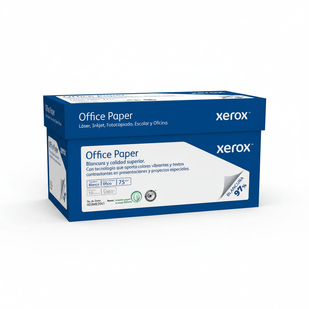 Papel Cortado Xerox Bond Azul Oficio Blancura 95% Caja C/5000 Hojas
