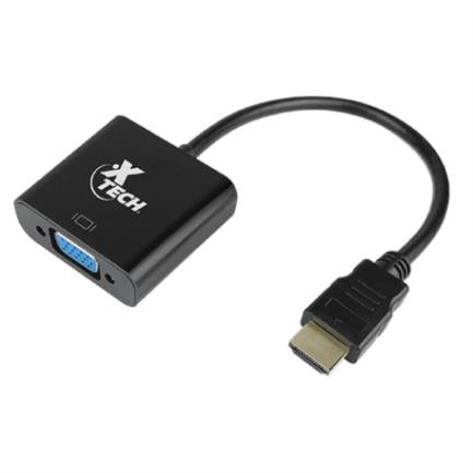 Adaptador de video HDMI macho a VGA hembra XTech XTC-363 - Resolucion: 1080p - Velocidades de transmision 5Gbps