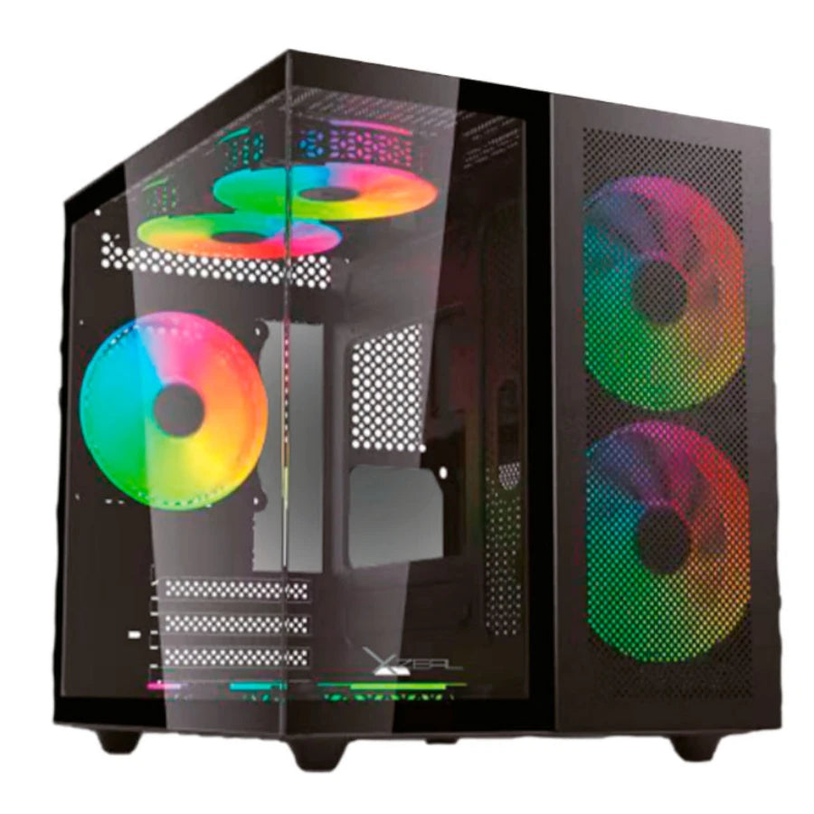 Especificaciones Medios de almacenaje Tamaños de disco duro soportados 2.5" Puertos e Interfaces Cantidad de puertos USB 2.0 2 Salida de audio Si Entrada de audio Si Cantidad de puertos tipo A USB 3.0 (3.1 Gen 1) 1 Peso y dimensiones Altura 330 mm Profundidad 339 mm Peso 5.08 kg Ancho 276 mm Diseño Formas de factor de tarjeta madre soportadas Micro ATX, Mini-ITX Tempered glass panel(s) Si Número de bahías 2.5'' 2 Tipo PC Color del producto Negro Factor de forma Cubo Ventana lateral Si Número de puertos 3.5"