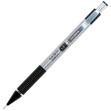 Zebra M-301 Matita Meccanica 0,5 Mm – Corpo In Acciaio Inox, Impugnatura Testurizzata, Gomma Ricaricabile